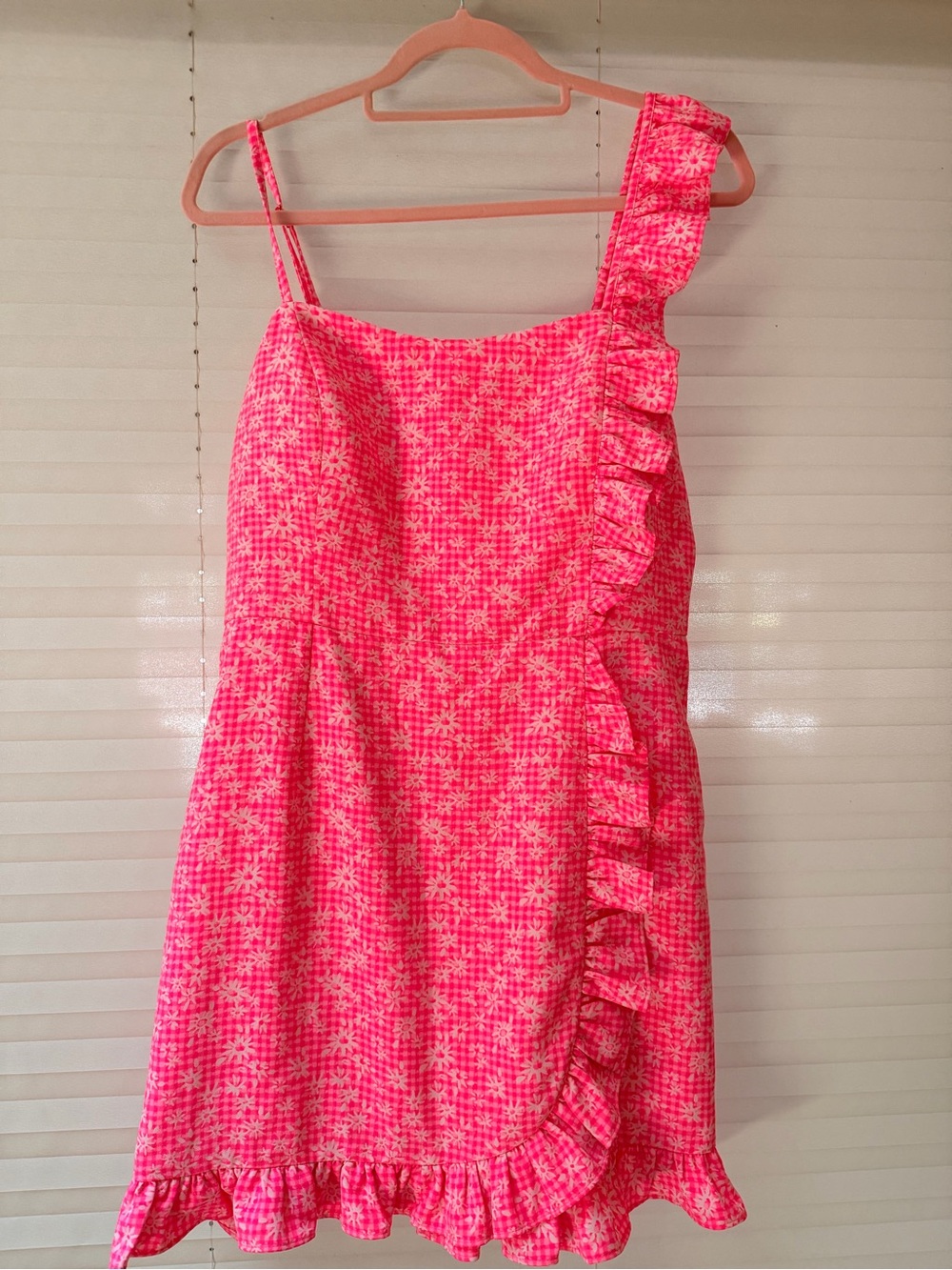 Lilly Pulitzer Pink Floral One-Shoulder Ruffle Mini Dress